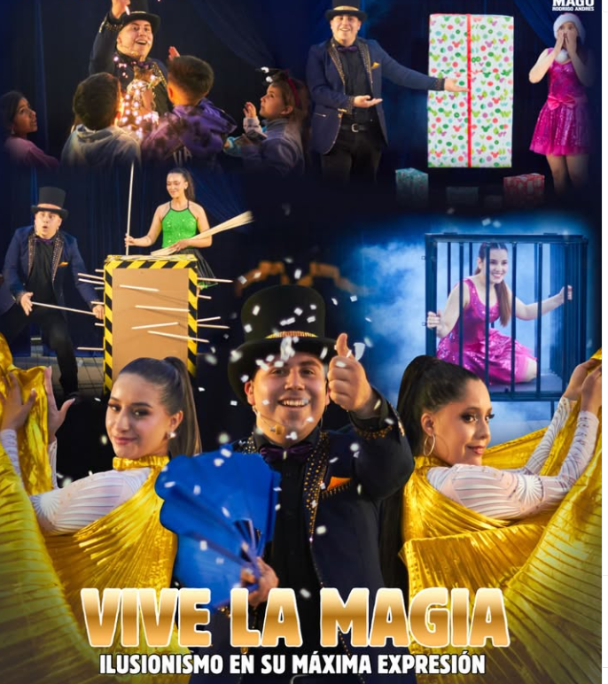 Collage promocional del show Vive la Magia del Mago Rodrigo Andrés